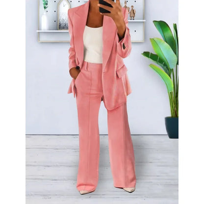Chic Formal Suit Set with Tailored Long Blazer for Women