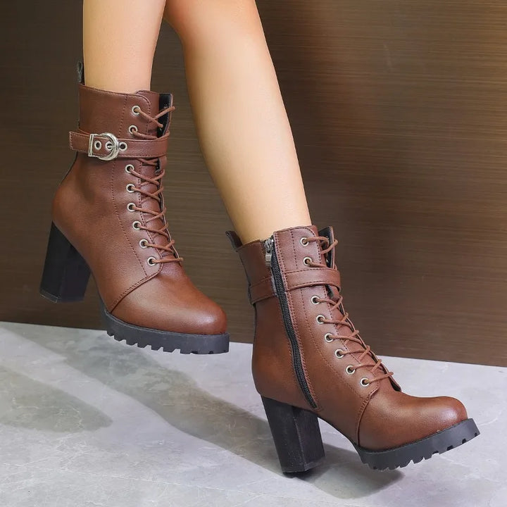 Women’s Trendy Zip Ankle Boots With Lace