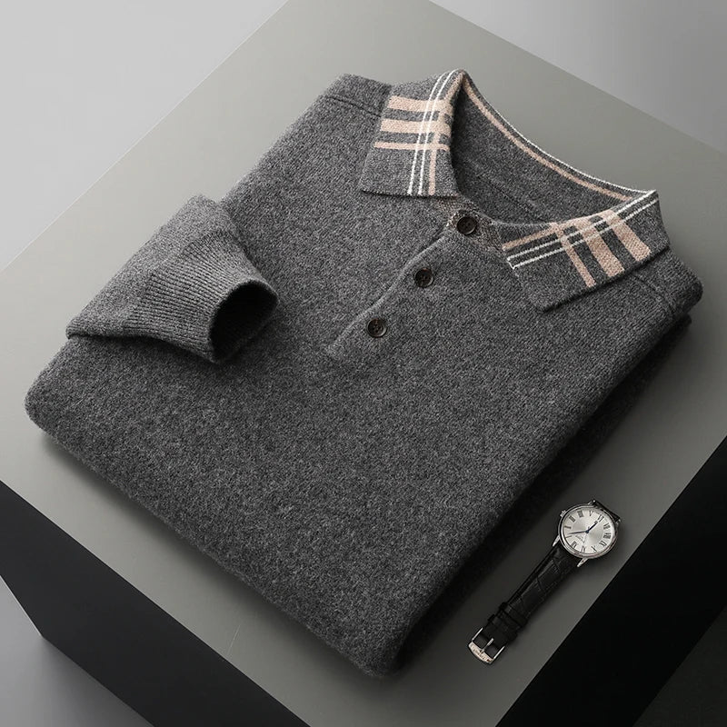 Men’s Winter Classic Knit Polo Sweater