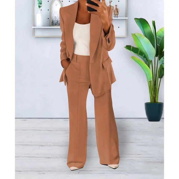 Chic Formal Suit Set with Tailored Long Blazer for Women