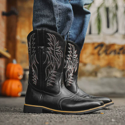 Western Style Leather Cowboy Boots for Men