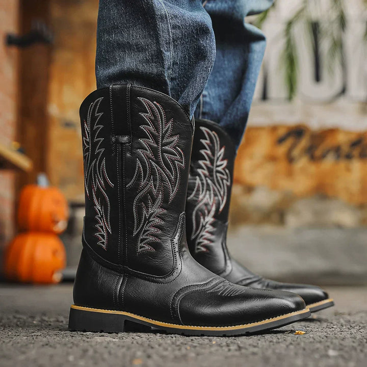 Western Style Leather Cowboy Boots for Men