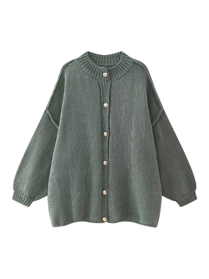 Oversized Button-Down Cardigan for Women