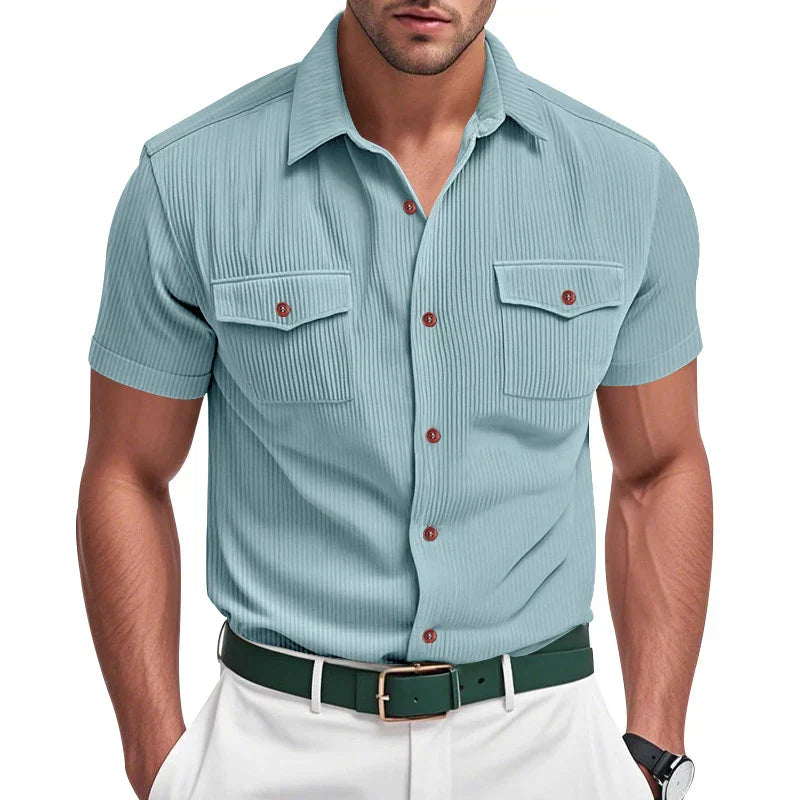 Camisa abotonada texturizada