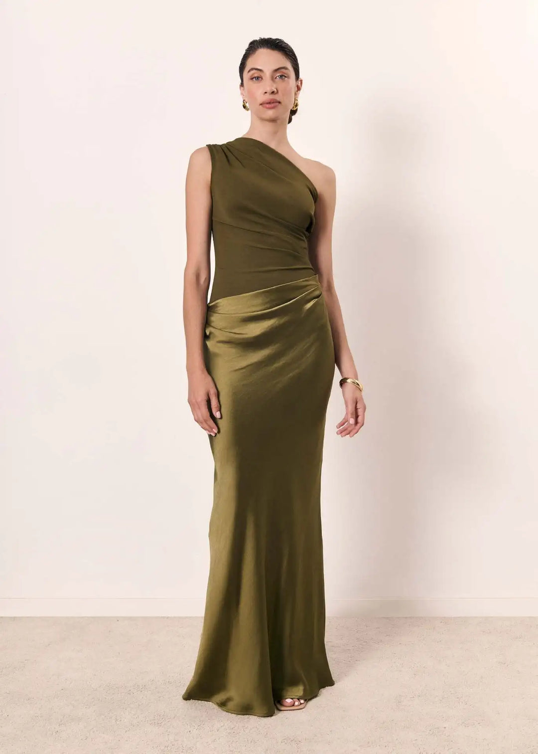 Maxivestido con Falda de Satén