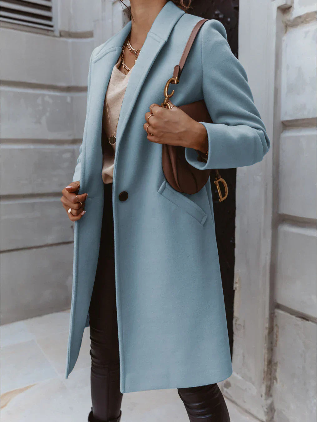 Women’s Trendy Double-Breasted Long Coat