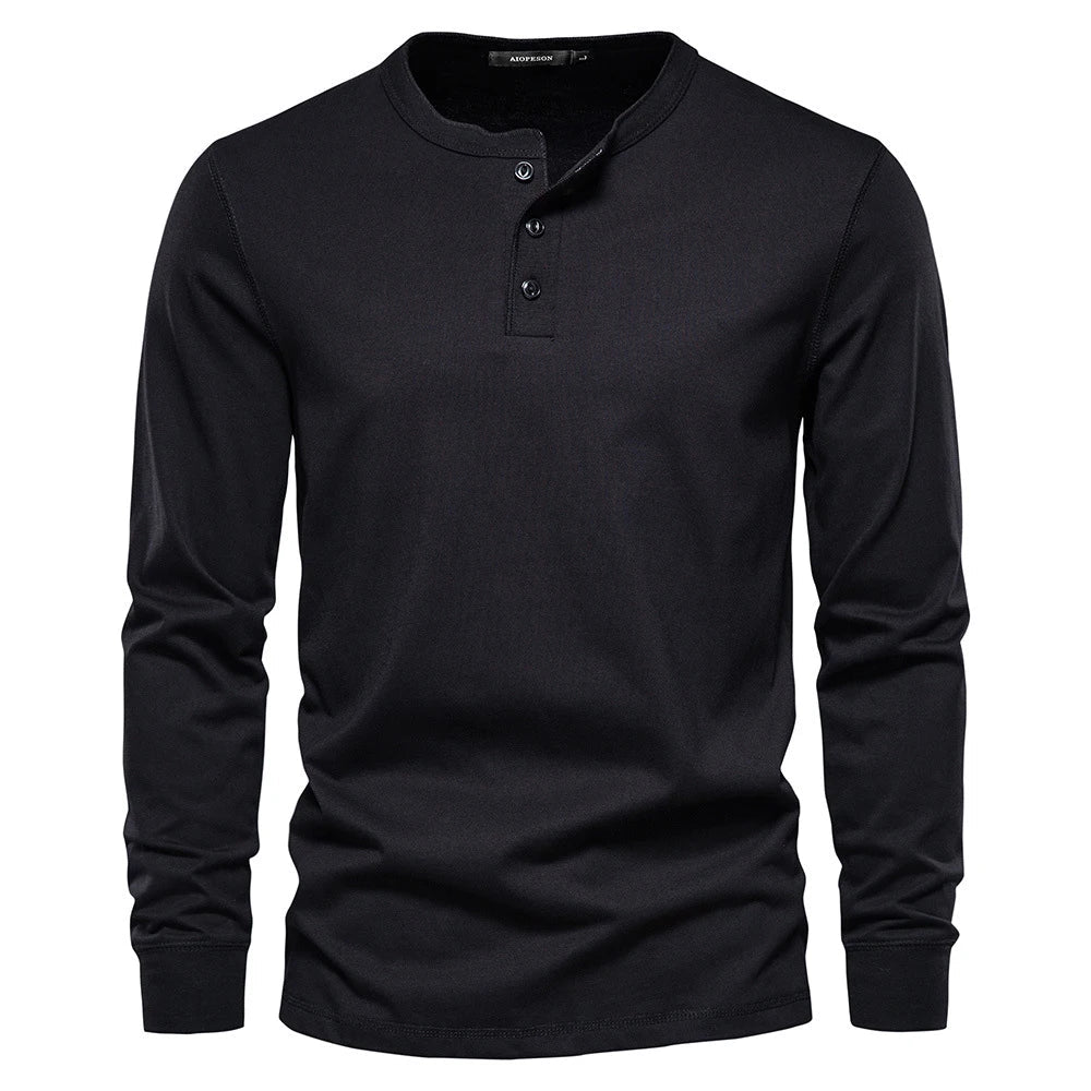Stylish Men’s Long-Sleeve Henley Shirt