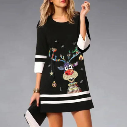 Women Winter Long Sleeve Mini Dress
