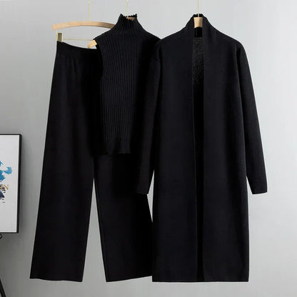 Women’s Three-Piece Cardigan And Pants Set