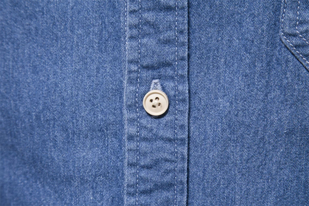 Men’s Light Blue Denim Button-Up Shirt