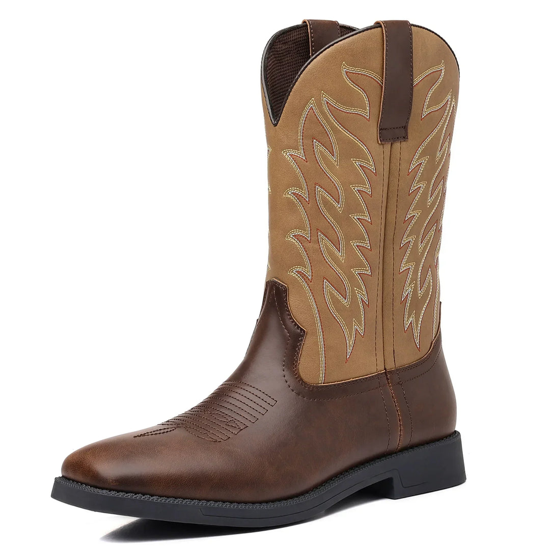 Western Style Leather Cowboy Boots for Men