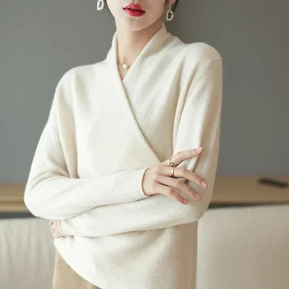 Women’s Spring Wrap Neck Knit Top