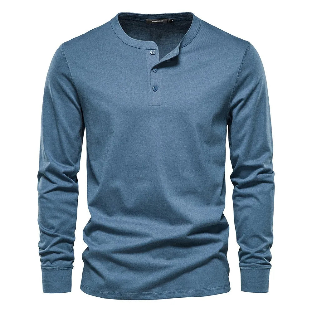Stylish Men’s Long-Sleeve Henley Shirt
