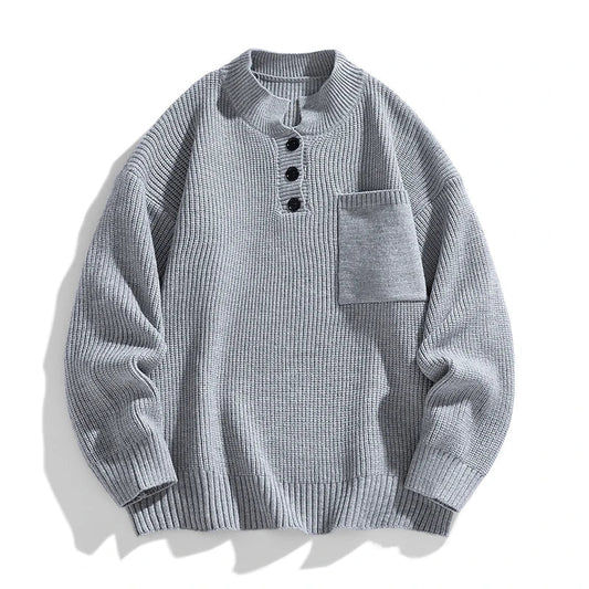 Men’s Winter Buttoned Knit Pullover