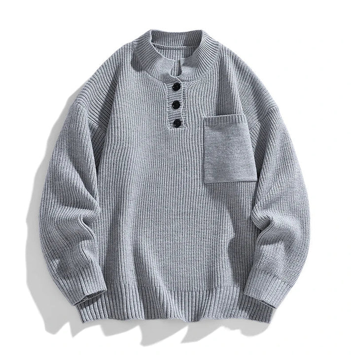 Men’s Winter Buttoned Knit Pullover