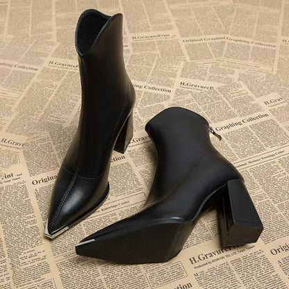 Women’s Spring Pointed Heel Ankle Boots