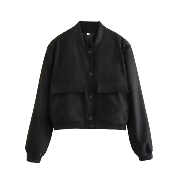 Women’s Casual Pocket Front Bomber Jacket