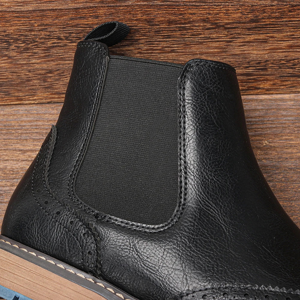 Men's Classic Chelsea Boots with Durable Sole