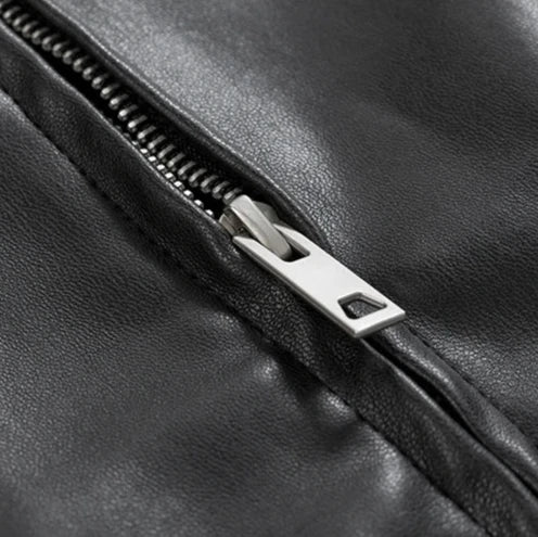 Cazadora bomber de cuero oversize para hombre