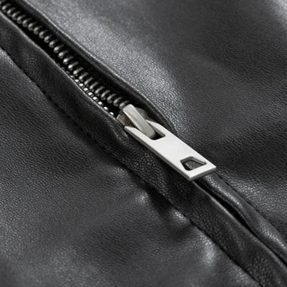 Cazadora bomber de cuero oversize para hombre