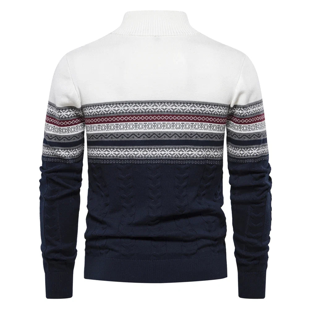 Stylish Fair Isle Half Zip Sweater