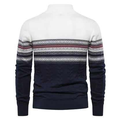Stylish Fair Isle Half Zip Sweater
