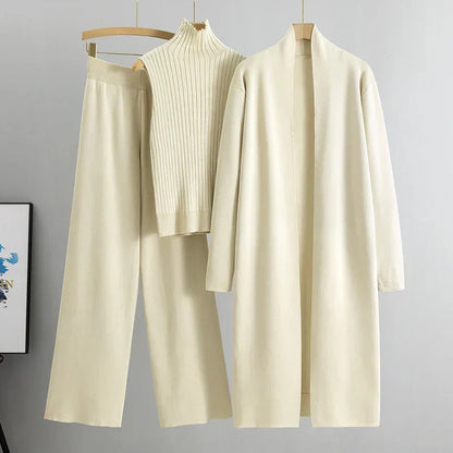 Women’s Three-Piece Cardigan And Pants Set