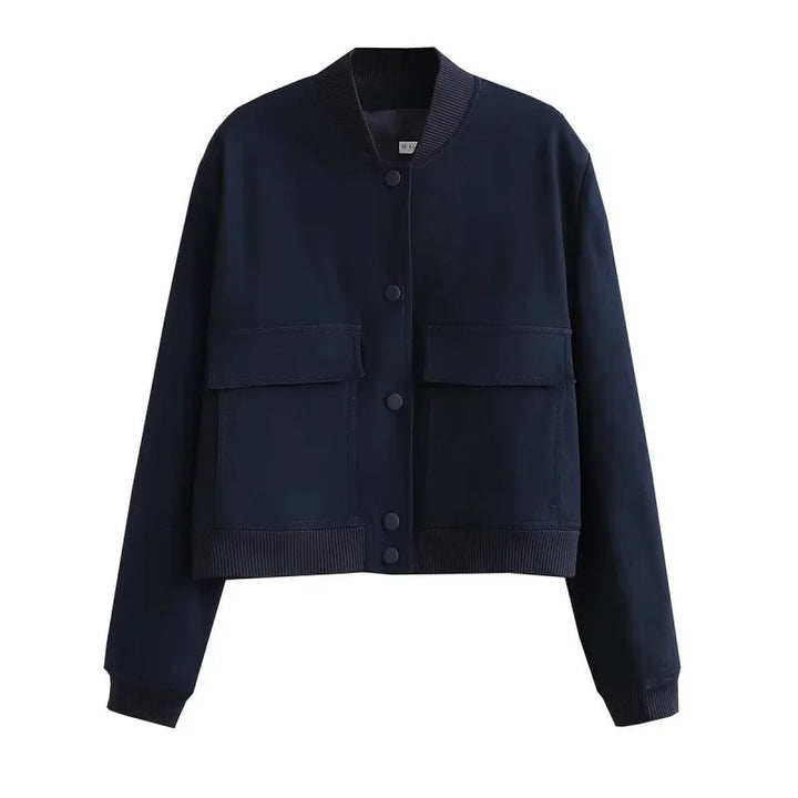 Women’s Casual Pocket Front Bomber Jacket