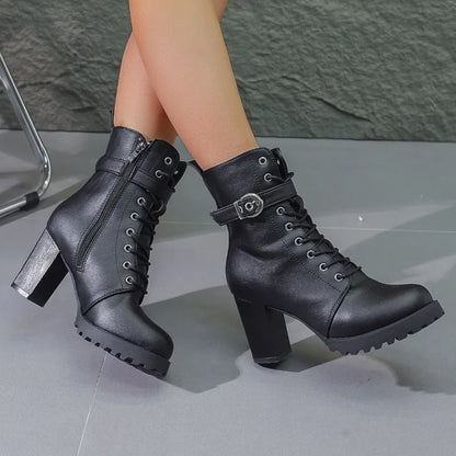 Women’s Trendy Zip Ankle Boots With Lace