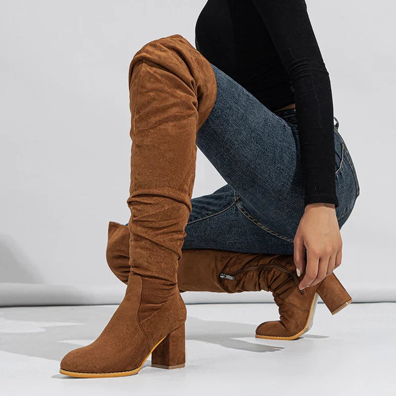 Botas de tacón para mujer por encima de la rodilla elegantes
