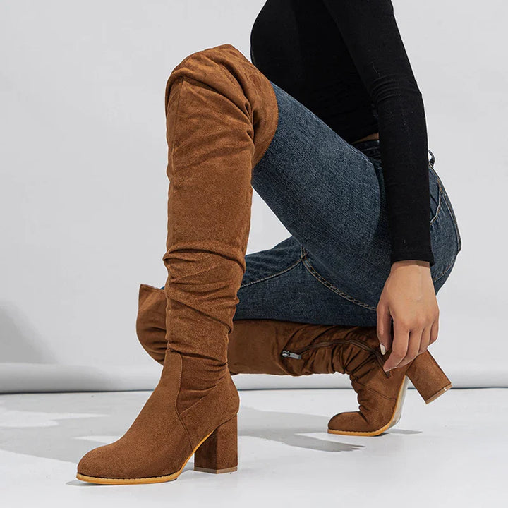 Botas de tacón para mujer por encima de la rodilla elegantes