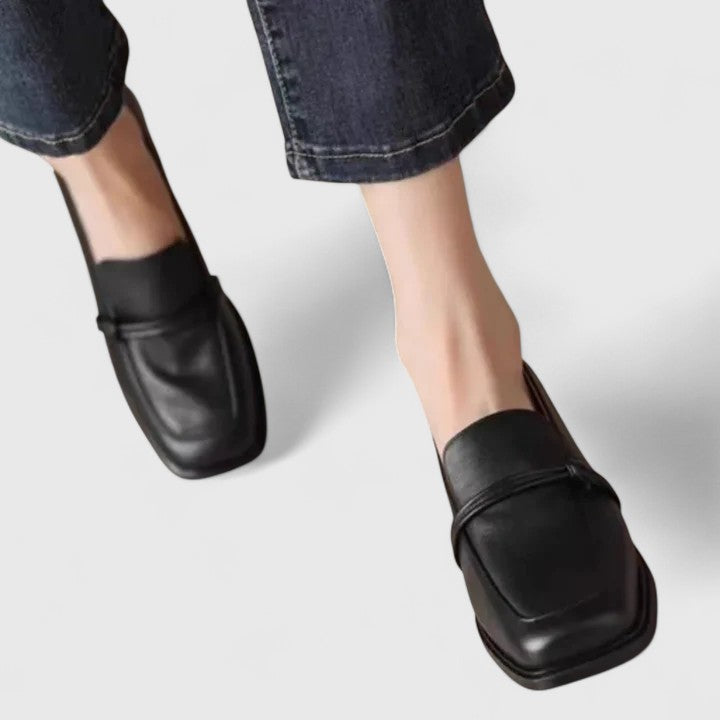 Retro Elegance Square Toe Loafers