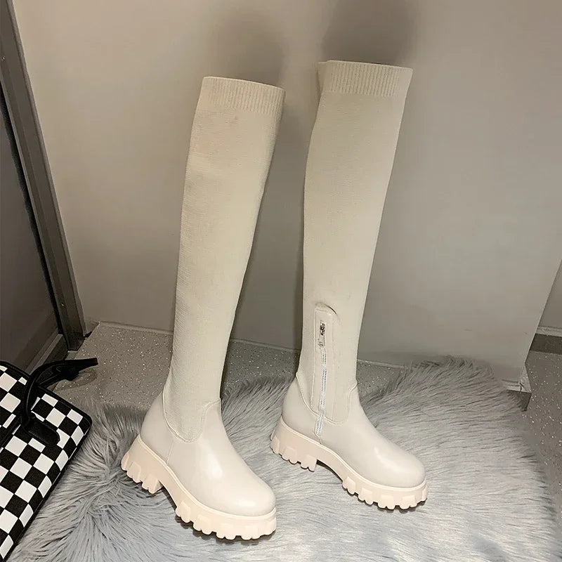 Women’s Knee-High Boots with Chunky Sole