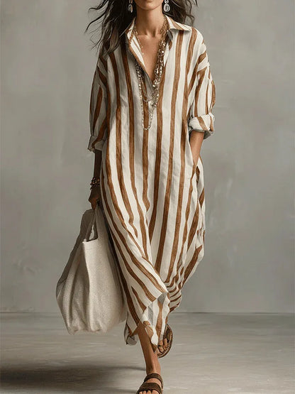 Eleni | Striped Airy Dress with Relaxed Elegant Fit
