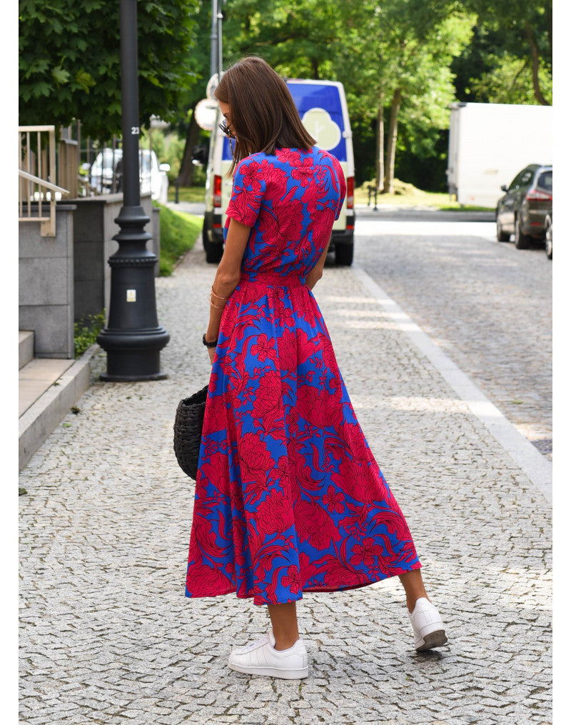 Talia | Stylish V-Neck Floral Dress