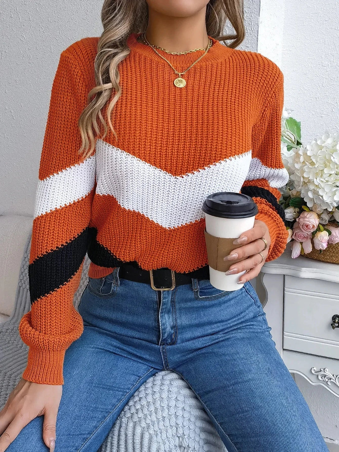 Relaxed Fit Winter Stripe Sweater