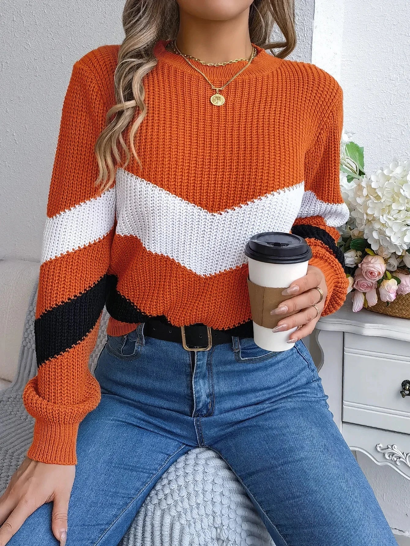 Relaxed Fit Winter Stripe Sweater