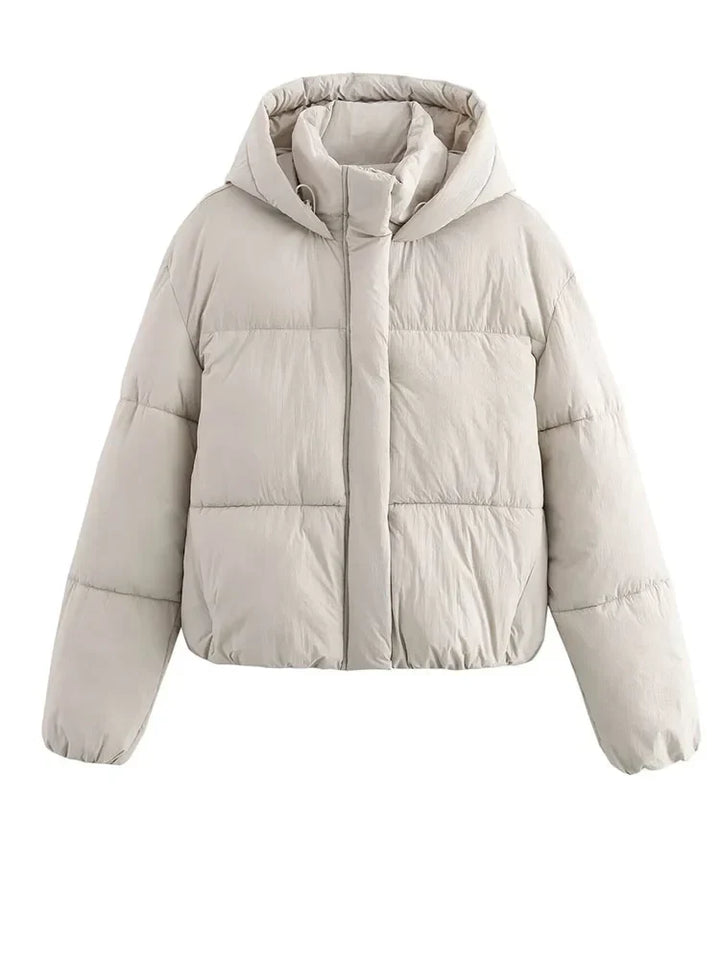 Hooded Cropped Women's Puffer Jacket