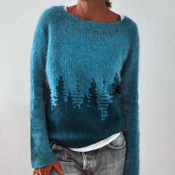Women Winter Pattern Knit Sweater