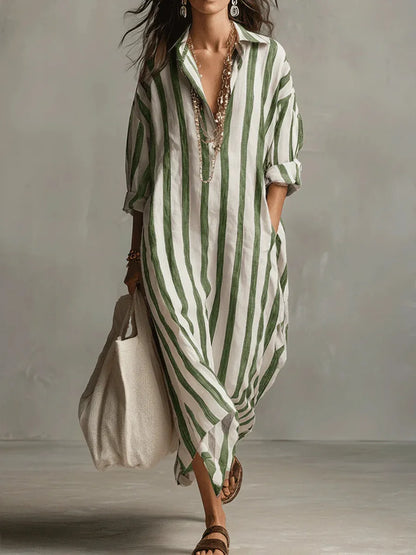 Eleni | Striped Airy Dress with Relaxed Elegant Fit