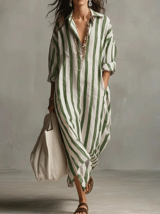 Eleni | Striped Airy Dress with Relaxed Elegant Fit