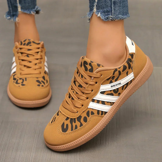 Women’s Stretch Fit Leopard Pattern Sneakers