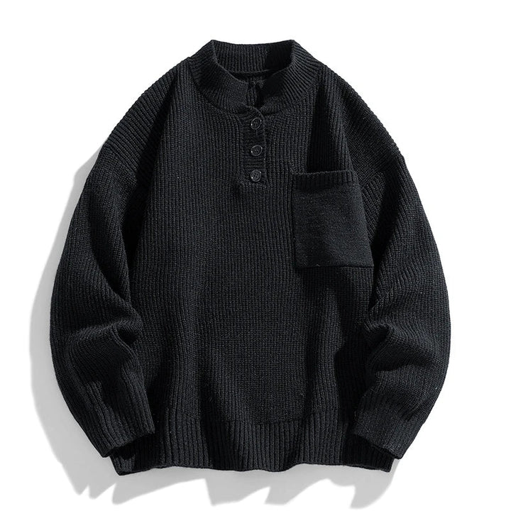 Men’s Winter Buttoned Knit Pullover