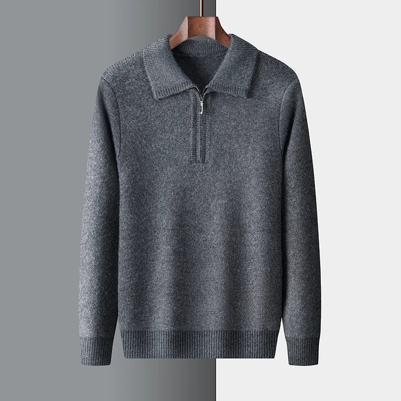 Men’s Winter Half-Zip Knit Sweater
