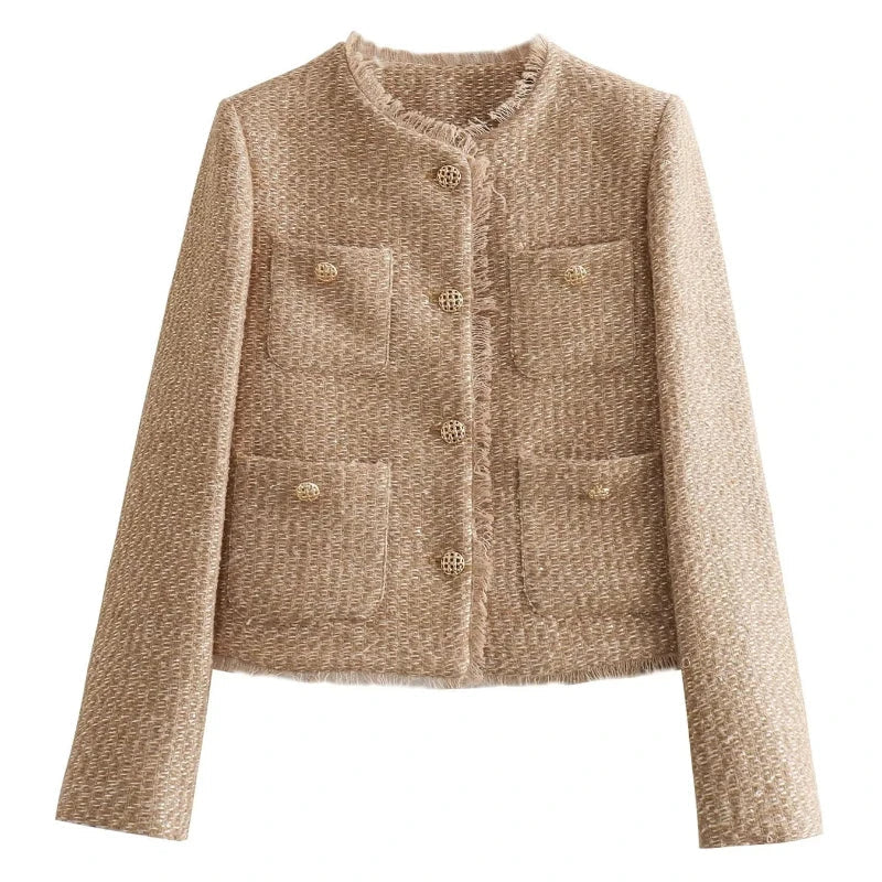Women's Tweed Button-Down Jacket