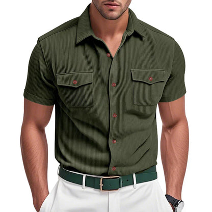 Textured Button-Up Shirt