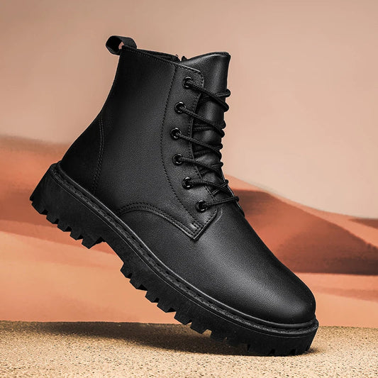 Botines con cordones y suela gruesa para hombre