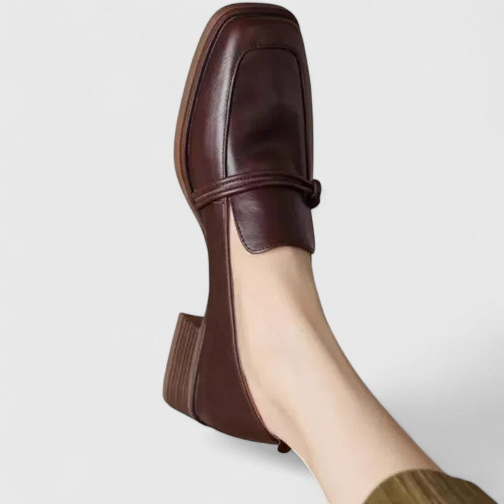 Retro Elegance Square Toe Loafers