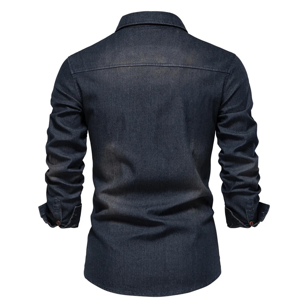 Men’s Denim Button-Up Shirt