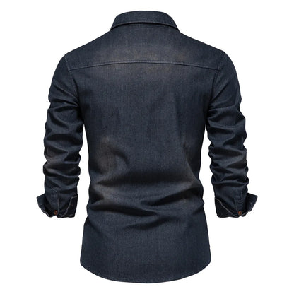 Men’s Denim Button-Up Shirt